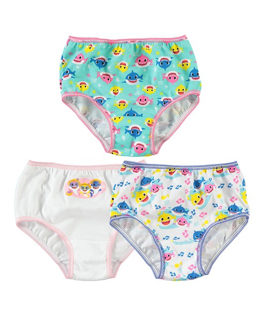 Girls Handcraft Nickelodeon Pinkfong 3 Pack Cotton Baby Shark Underwear
