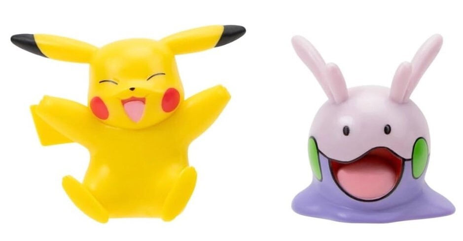 NEW Jazwares PKW3007 Pokemon PIKACHU + GOOMY 2in Battle Figure Pack Figure Set