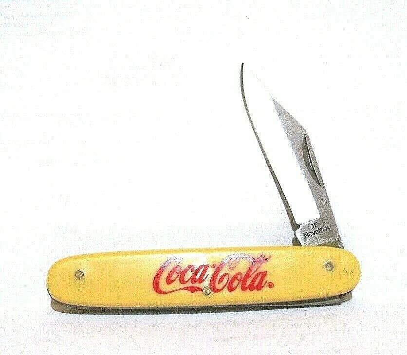 コカ・コーラ　ナイフ Vintage Coca-Cola 5¢ Drink Coke In Bottles Yellow Handle USA