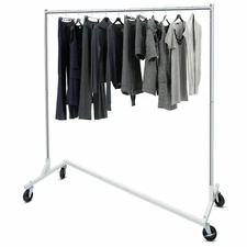 Heavy-Duty Commercial Garment Rack Rolling Z-Base Storage Clothing Shelving Rack
