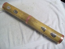 Natural Hand Made in the USA Bamboo Rain Stick Day of the Dead Design 21" Long