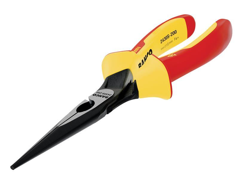 Bahco Multi-Colour 2430S Ergo™ Insulated Long Nose Pliers 200Mm (8In) | Through Blade Transfers Striking Force | Metal Cap | Hex Bolster For Torque | Heavy Duty Trade Use - Image 5