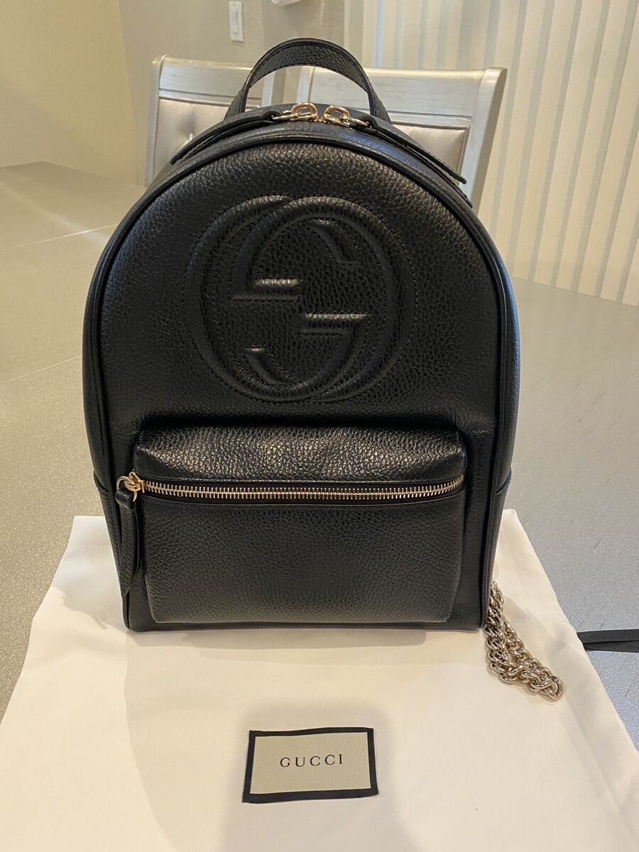 Gucci Soho Chain Backpack Leather Black | eBay Gucci Soho Chain Backpack Leather Black | eBay