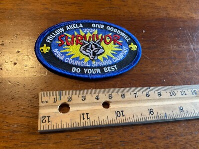 Vintage Sew On Patch Boy Scouts Follow Akela Give Goodwill 2008 Survivor