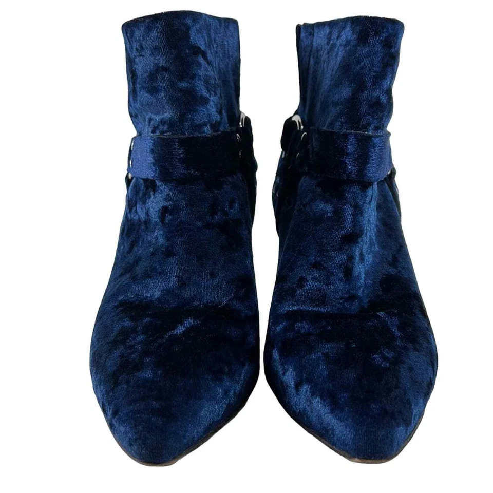 CERIMÔNIA DE ABERTURA Botas Femininas de Veludo Sage, Azul Eclipse Tamanho 9 - Imagem 2 de 4