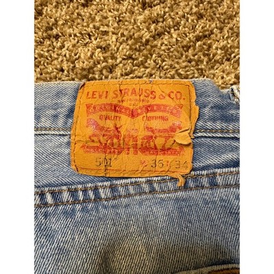 Levi's 501 Light Wash Button Fly Denim Jeans Mens Size 36x34