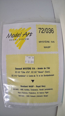 MODEL ART DECALS 72 036  MYSTERE IVA & WASP SELECTION
