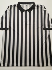 Fancy Fun Short Sleeve Referee Jersey 1/4 Zip Mens XL Black White Striped
