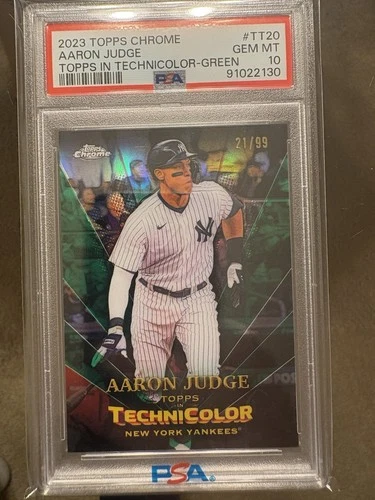 2023 Topps in Technicolor Chrome Aaron Judge #TT-20 Green Refractor PSA 10 /99