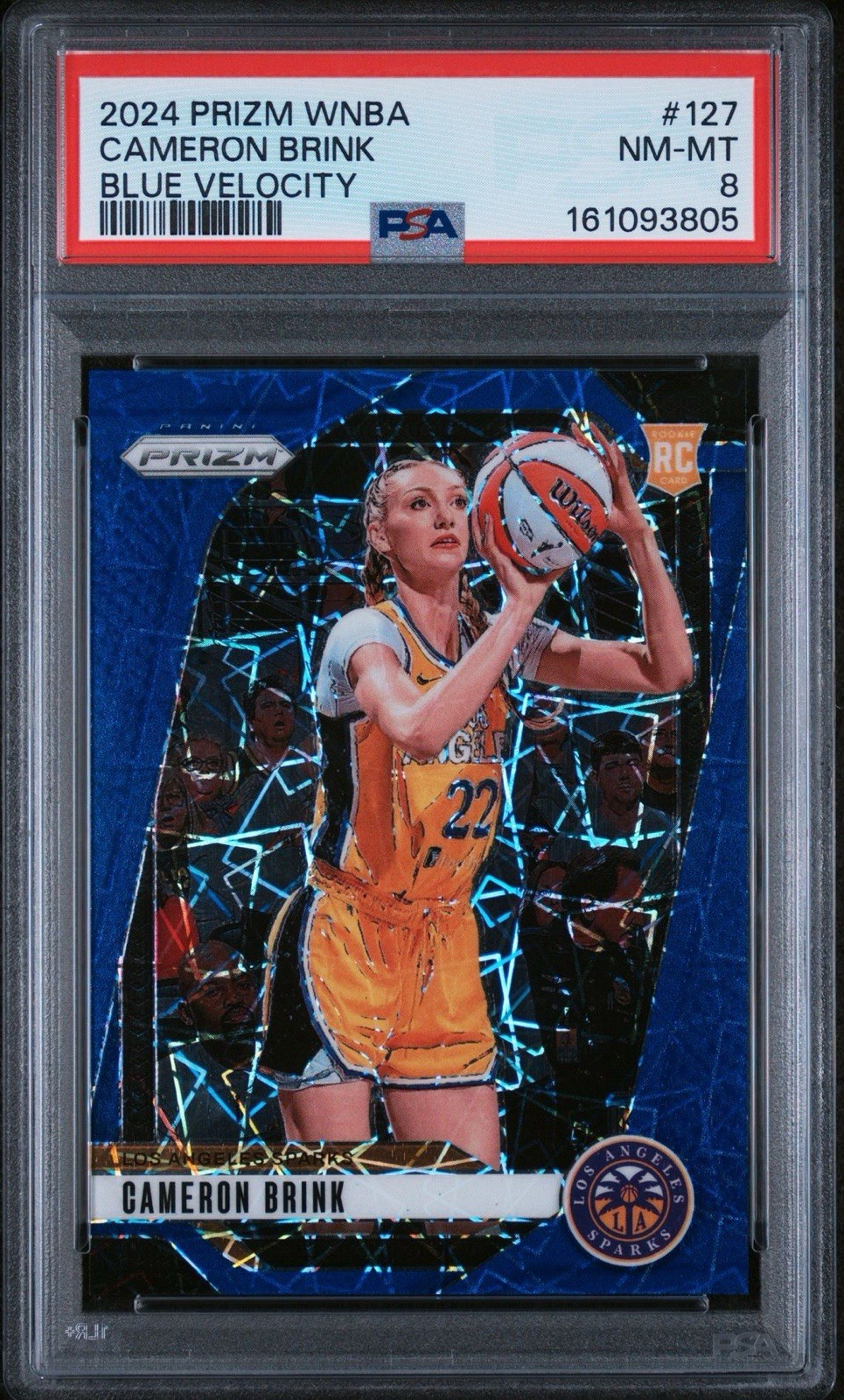 2024 Prizm WNBA Cameron Brink Rookie Blue 196/199 PSA 8 view 1