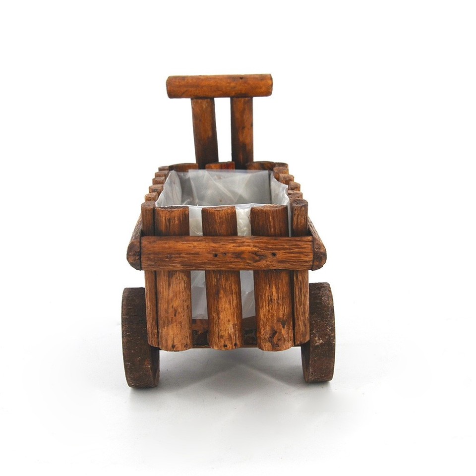 Brown Wooden Flower Pot Cart Stylish Multi Functional Plant Container ...