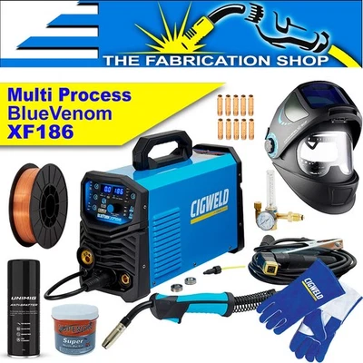 Cigweld Blue Venom XF186 Multi Welder Bundle + Helmet + Wire + Gloves W1400186 - Bild 1 von 4