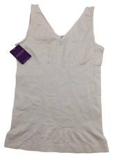 Yummie Womens V neck Scoop Neck Seamless 2 Way Shaping Tank Color Almond L XL