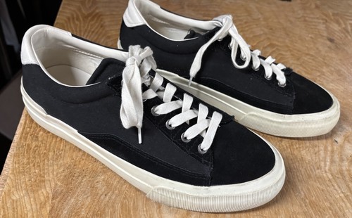 Zara Black Suede Leather Canvas White Mimimalist Sneakers Mens EU43/US10 low-top