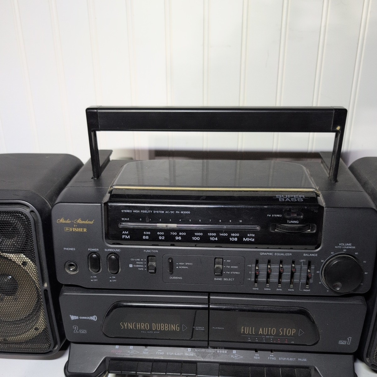 Vintage 90s FISHER PH-W3300 Stereo Portable Cassette AM FM Radio