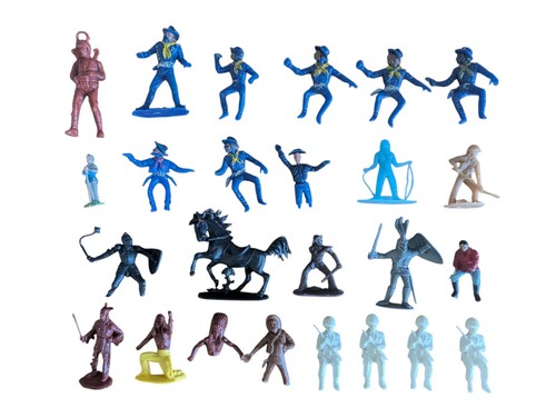 Vintage Figuren Mix 25x W. Germany / Cowboys Ritter Soldaten / 3–7 cm - Bild 1 von 8