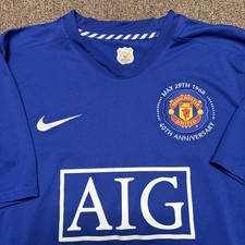 Man United Nike AIG Blue 40th Anniversary May 29th 1968 Jersey Mens [XL] 2008/09