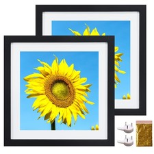 2 Pack 12x12 Picture Frame Mat to 10x10 Solid Wood Diamond Art Painting Frame...