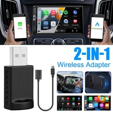 2in1 Wireless Carplay Adapter Android Auto Smart Dongle Mini Box Plug And Play**