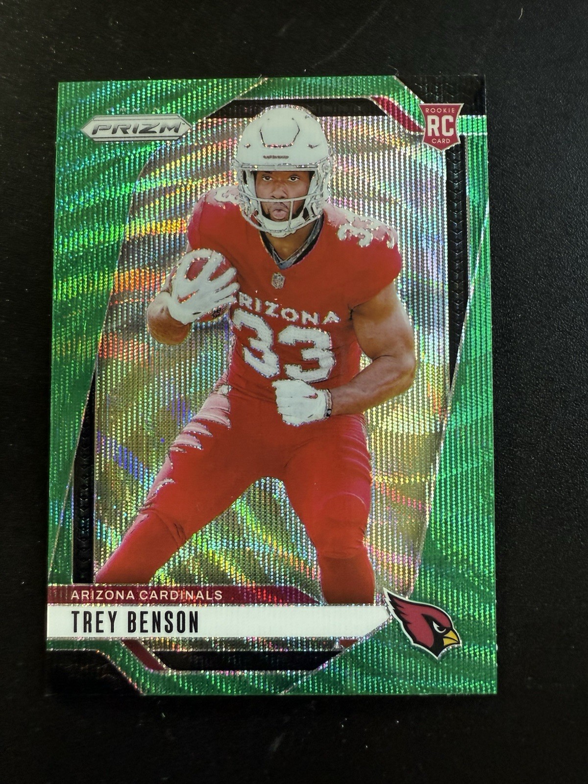 2024 Panini Prizm - Rookies Trey Benson #392 Green Wave Prizm (RC)