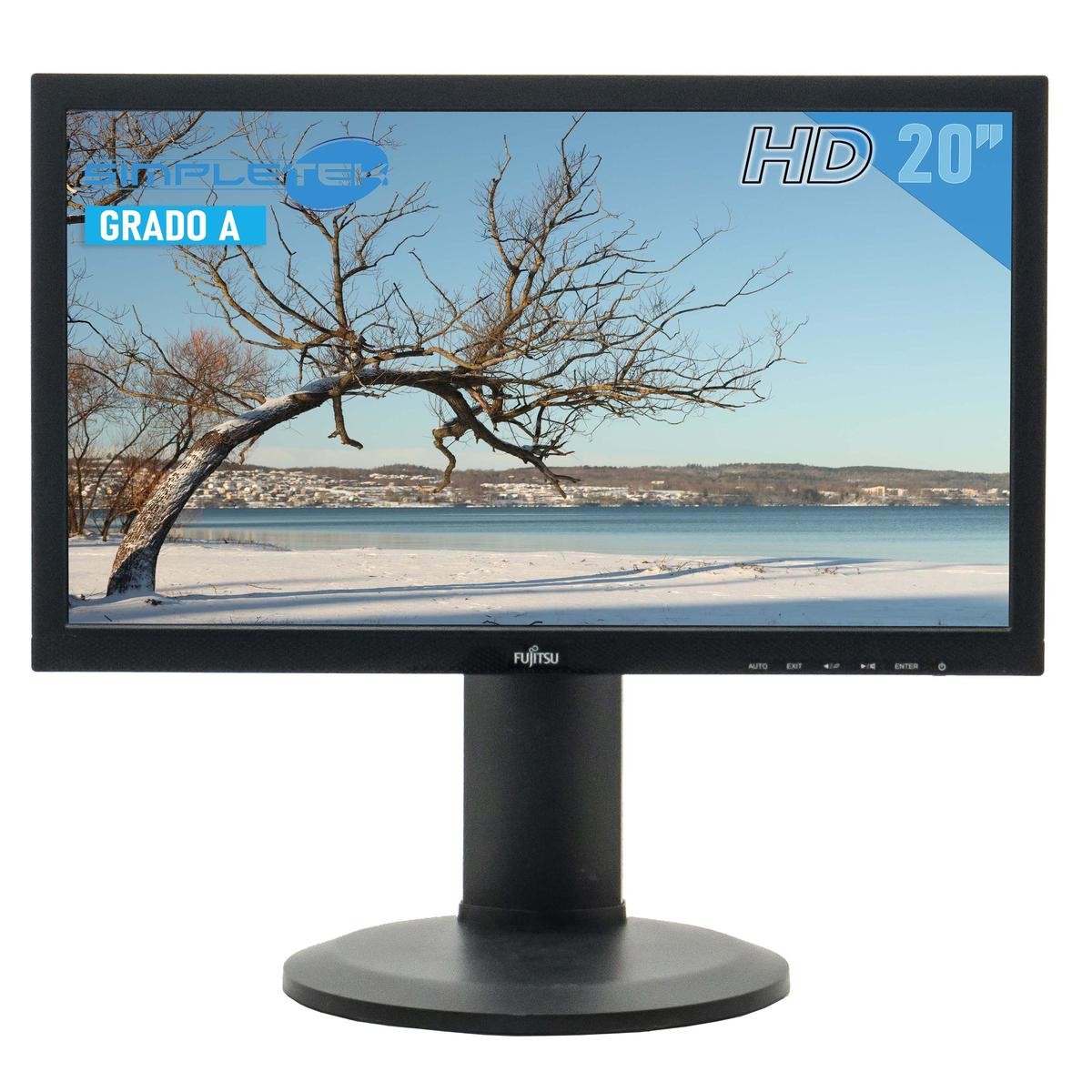 Fujitsu B20t-7 Monitor 20" Wide Vga Dvi Audio Cassa Dvr Pos Schermo Lcd Pc_