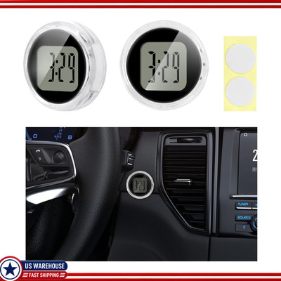 2 Pack Waterproof 1.1 Stick-On Mini Digital Clock Motorcycle Car SUVColor: Black