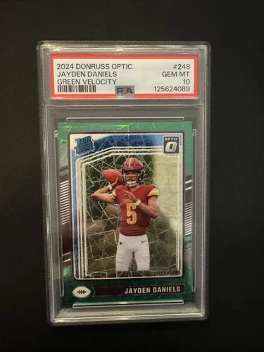 Jayden Daniels - PSA 10 - Rookie Green Velocity - 2024 Optic - Commanders