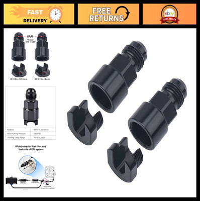 6AN Male to 3/8'' & 5/16'' Quick-Disconnect EFI Fuel Rail Fitting - Aluminum Adapt