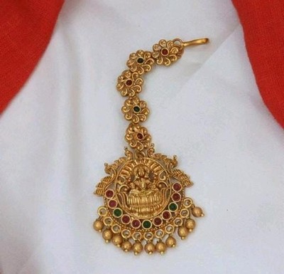 Unique Gold Plated Fine Touch Matte Finish  Maa Lakshmi Mangteeka For Women