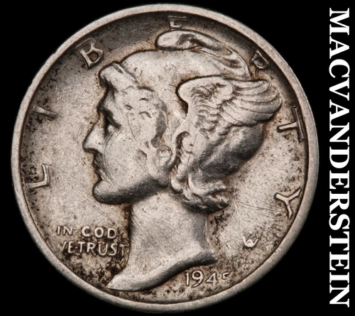1945-S Mercury Dime- Silver- Scarce Better Date No Reserve #J4137