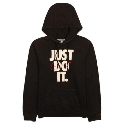 Nike Herren Schwarz Pullover Hoodie Small Just Do It Grafik Fleece