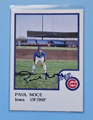 1986 ProCards IOWA CUBS Baseball Card PAUL NOCE Autographed / Signed     