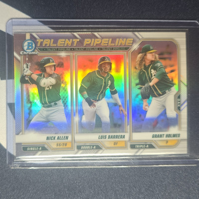 Topps 2021 Bowman Chrome Talent Pipeline Refractor TP-OAK Holmes Barrera Allen