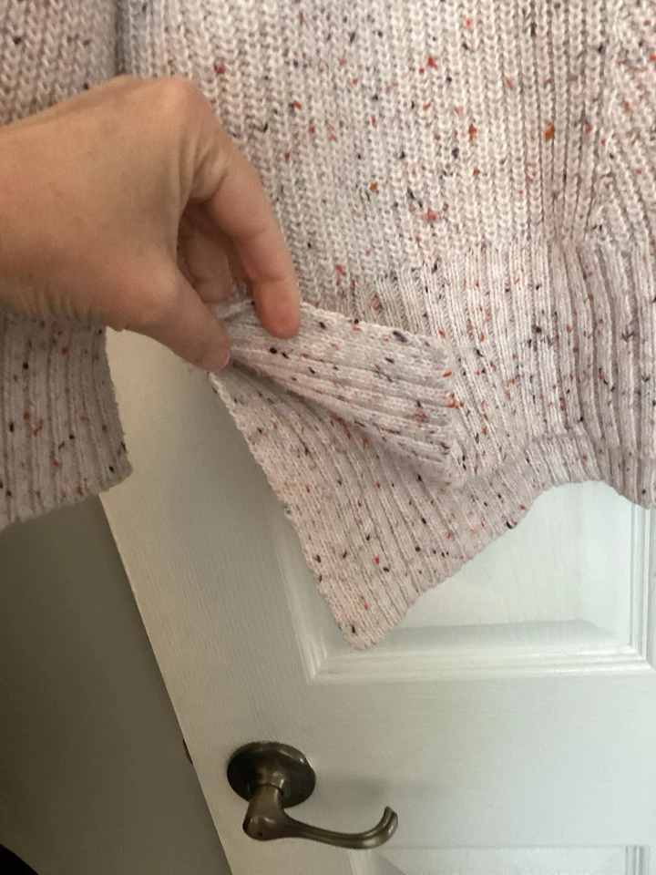 Suéter túnica Westbound para mujer talla 1X rosa de gran tamaño cuello en V grueso tejido acogedor Foto 3 de 4