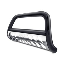 For Gmc C2500 1988-1997 Aries B35-4009 3 Black Bull Bar W Brushed Skid Plate For Gmc C2500 1988-1997 Aries B35-4009 3 Black Bull Bar W Brushed Skid Plate