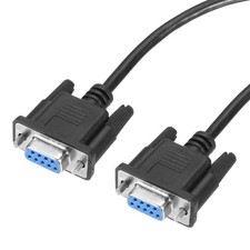 1.6 ft Null Modem Cable, DB9 Crossover Cable, 9 Pin Female to Female, Black