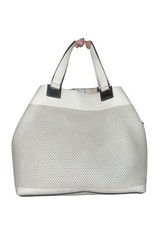 Vince Camuto Beatt White Perforated Leather Satchel Bag
