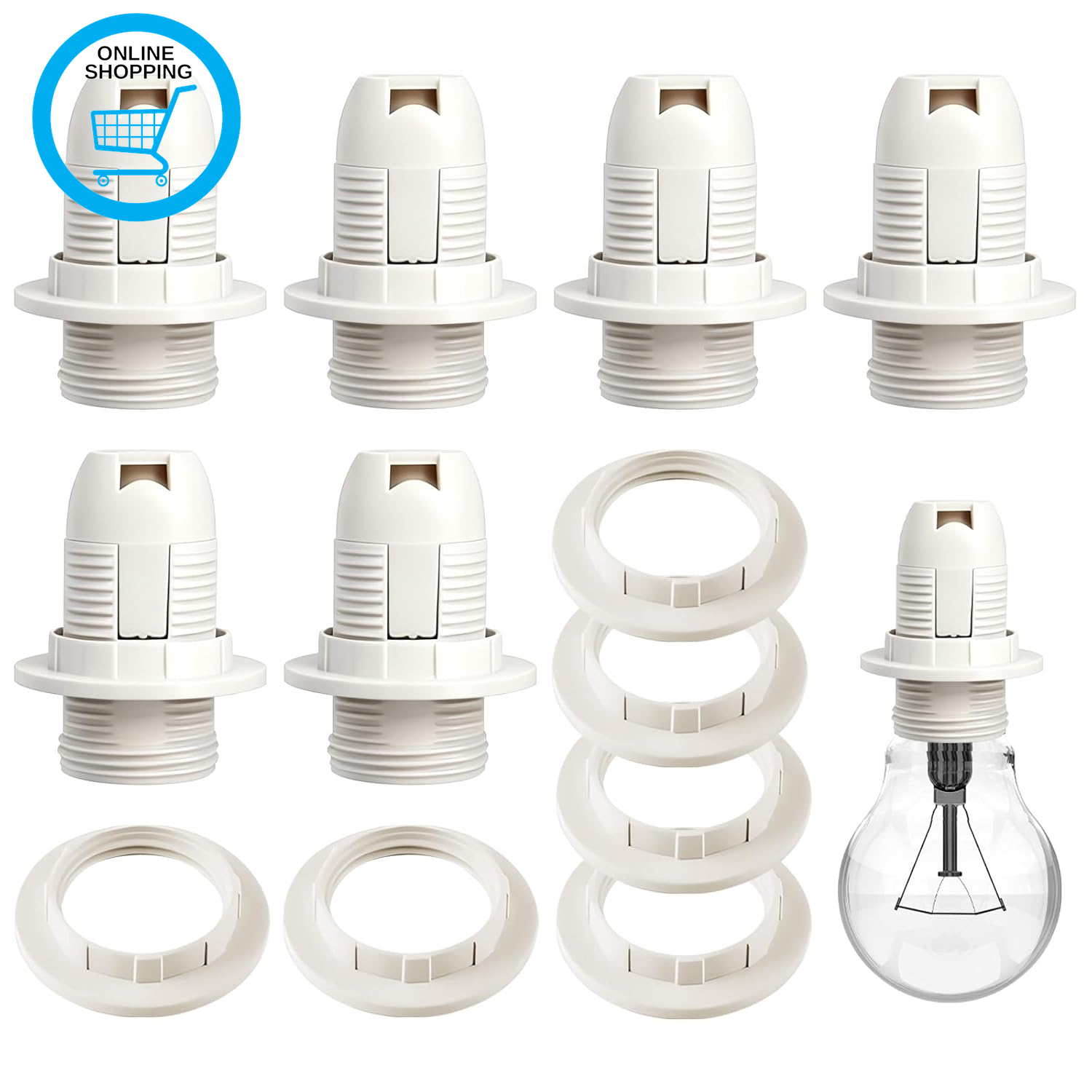 Small Edison Screw 12PCS E14 Screw Lamp Holder Set - Bulb Holder 6 Bulb Sockets