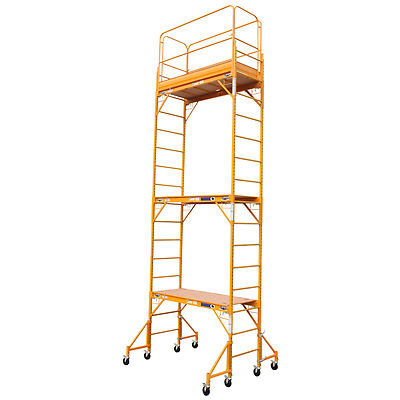 18' Rolling Scaffold Tower   Baker Scaffold   Scaffold Wheel   3sets & Guardrail