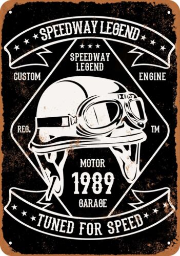 Metal Sign - Speedway Legend Motor Garage (BLACK) -- Vintage Look - Picture 1 of 2