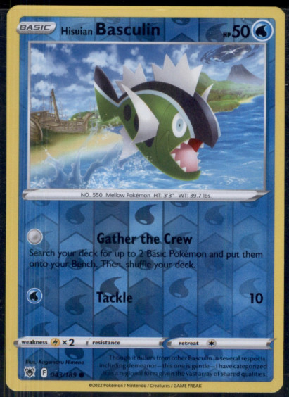 Hisuian Basculin - 043/189 - Pokemon - Reverse Holo -  Astral Radiance - NM/M