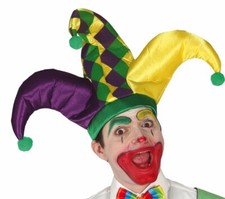 Deluxe Theatrical Jester Hat Satin Medieval Fancy Dress High Quality Festival