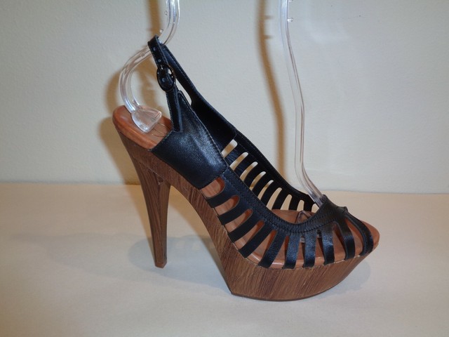Jessica Simpson Size 8.5 M Finch Black Leather Platform Sandals Womens  Shoes for sale online | eBay