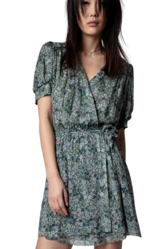 Zadig & Voltaire Betty Mousseline Liberty Dress L Large Garden Floral Wrap $348