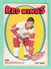 (1) AB MCDONALD  1971-72 O-PEE-CHEE  # 134 RED WINGS EX/EX+ CARD (I1388)