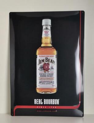 Jim Beam Whiskey Blechschild Real Bourbon since 1795, ca. 56 x 40, Deko, Neu!