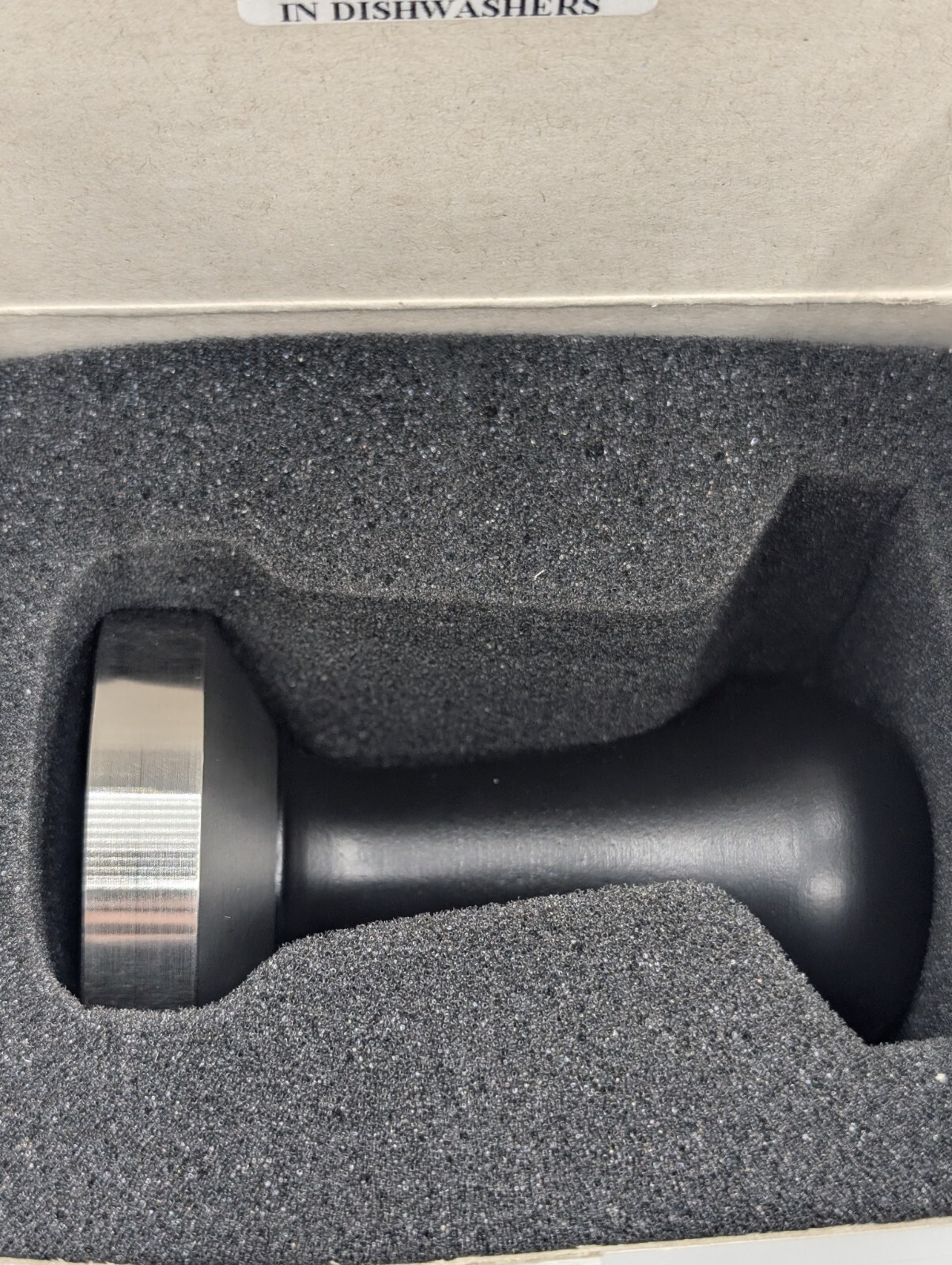 Metallurgica Motta Black Aluminum Handle Coffee Tamper, 58mm Made In Italy