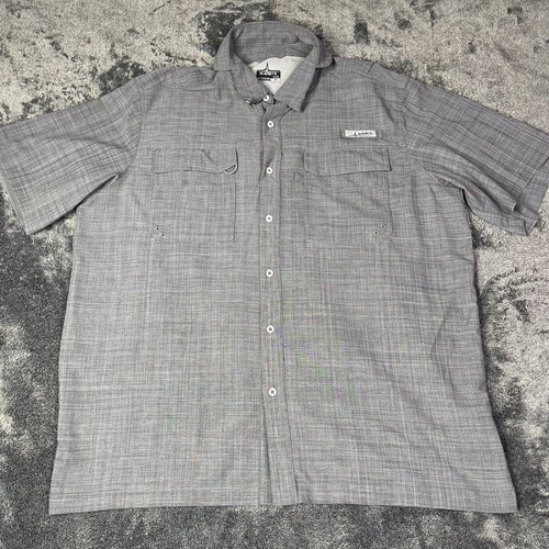 Chemise Pêche Habit Vented - Gris - Manches Longues - Homme 3XL - Camping Plein Air