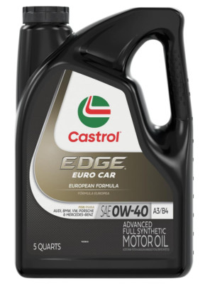 Castrol Edge Euro 0W-40 A3/B4 Full Synthetic Motor Oil, 5 Quarts