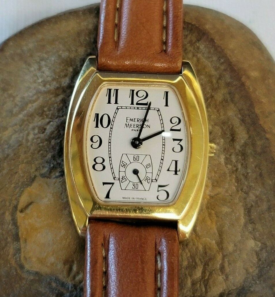 Emerich Meerson Paris France Gold Plate Ladies Watch Wristwatch 1980's